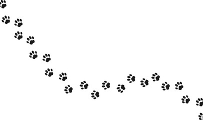 Footprints for pets, dog or cat. Isolated illustration on a white background. Vector illustration - obrazy, fototapety, plakaty