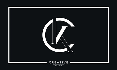 CK or KC Alphabet Letters Logo Monogram