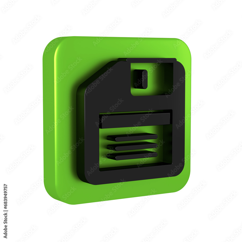 Poster black floppy disk for computer data storage icon isolated on transparent background. diskette sign. 