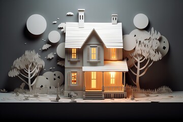 Paper art and craft, home crafted using paper