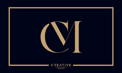 CM or MC Logo Alphabet Letters Monogram