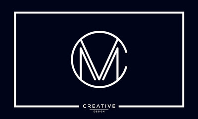 CM or MC Logo Alphabet Letters Monogram