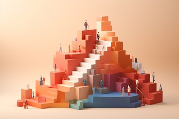 Fototapeta premium Successful businessmen at the top
