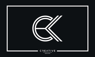 CK or KC Alphabet Letters Logo Monogram