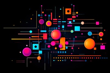 Obraz premium Abstract colorful illustration on a black background