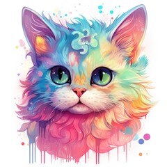 Adorable Funny Cartoon Character Mascot with Multi Colored Fur in Nature