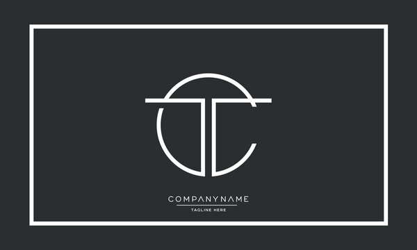 Alphabet Letters CT or TC Logo Monogram
