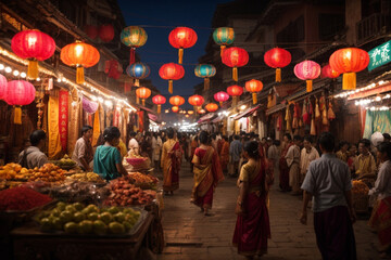 Chinese lanterns at the market
