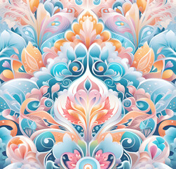 Fototapeta na wymiar Abstract delicate floral pattern for design, vector illustration,