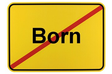 Illustration eines Ortsschildes der Gemeinde Born in Mecklenburg-Vorpommern