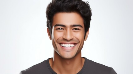 Obraz premium Radiant Smile: Portrait of a Joyful Young Man with Perfect Teeth. Generative ai