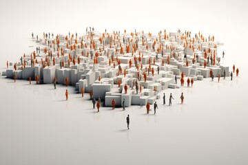 Graphic illustration of overpopulation in the world