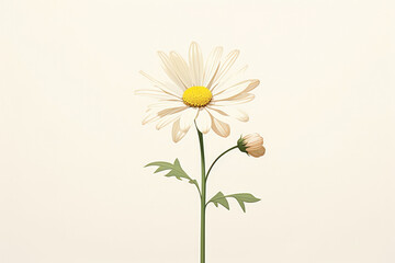 Spring plant isolated white floral nature chamomile flowers daisy summer