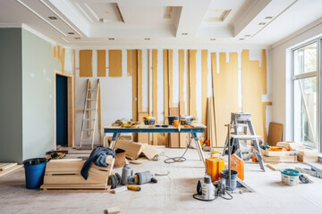 Home repair interior apartment improvement wall renovation indoor floor house restore room construction work