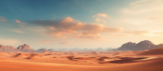 In the vast desert, the renowned photographer captured the breathtaking natural world, with its arid and empty landforms, showcasing the intricate topographical details of the dry, sandy dunes. - obrazy, fototapety, plakaty