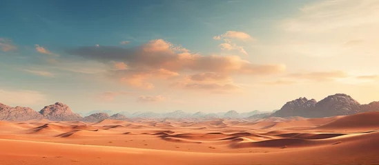 Foto op Canvas In the vast desert, the renowned photographer captured the breathtaking natural world, with its arid and empty landforms, showcasing the intricate topographical details of the dry, sandy dunes. © AkuAku