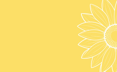 Background with sunflower with copy space.