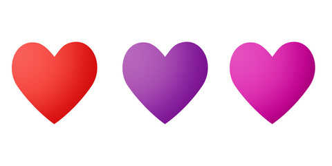 Hearts icons. Love symbol collection.