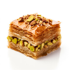 baklava isolated on white background, AI Generative.
