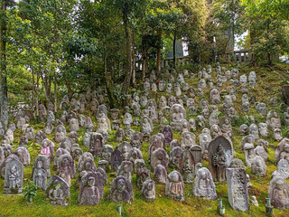 Thousand Stone Buddhas at Kiyomizu-dera Temple in Kyoto, Japan