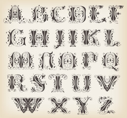 Set of decorative letters