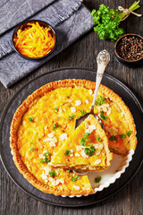 Pineapple Chicken Pie with almonds and cheese