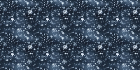 beautiful Christmas or New Year patterns with snowflakes on a blue background