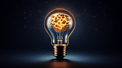 Bright Ideas: Glowing Brain Concept