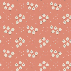 Cute chicken Seamless Pattern, Cartoon Doodle chickens Background vector Illustration