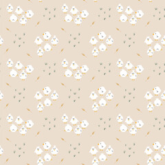 Cute chicken Seamless Pattern, Cartoon Doodle chickens Background vector Illustration