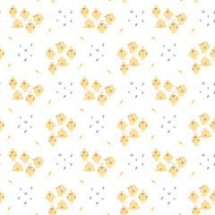 Cute chicken Seamless Pattern, Cartoon Doodle chickens Background vector Illustration