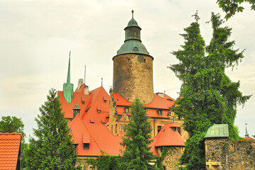 Fototapeta premium Czocha Castle ( German: Tzschocha) - a defensive castle in the village of Sucha in Poland