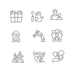 Happy Fathers Day  set icons