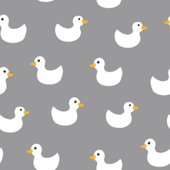 Cute rubber duck Seamless Pattern, Cartoon ducks Background vector Illustration.