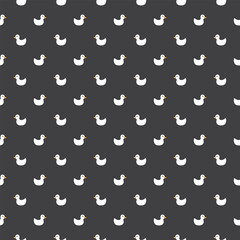 Cute rubber duck Seamless Pattern, Cartoon ducks Background vector Illustration.