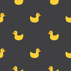 Cute rubber duck Seamless Pattern, Cartoon ducks Background vector Illustration.