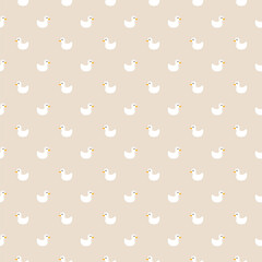 Cute rubber duck Seamless Pattern, Cartoon ducks Background vector Illustration.
