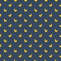 Cute rubber duck Seamless Pattern, Cartoon ducks Background vector Illustration.