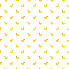 Cute rubber duck Seamless Pattern, Cartoon ducks Background vector Illustration.