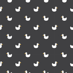 Cute rubber duck Seamless Pattern, Cartoon ducks Background vector Illustration.