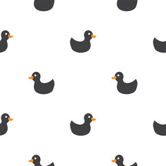 Cute rubber duck Seamless Pattern, Cartoon ducks Background vector Illustration.
