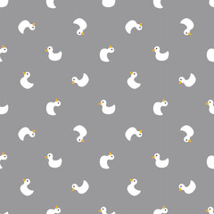 Cute rubber duck Seamless Pattern, Cartoon ducks Background vector Illustration.