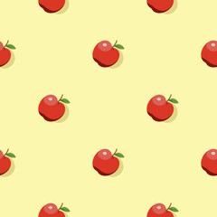 Apple seamless pattern. Vegan organic eco fruit background. vector illustration