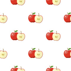 Apple seamless pattern. Vegan organic eco fruit background. vector illustration