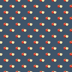 Apple seamless pattern. Vegan organic eco fruit background. vector illustration