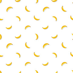 Banana seamless pattern. Vegan organic eco fruit background. vector illustration