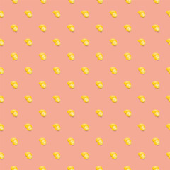 Lemon seamless pattern. Vegan organic eco fruit background. vector illustration.