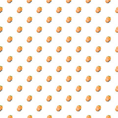 Orange fruit seamless pattern. Vegan organic eco product background. vector illustration.