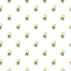 Avocado seamless pattern. Vegan organic eco fruit background. vector illustration