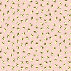 Avocado seamless pattern. Vegan organic eco fruit background. vector illustration.
